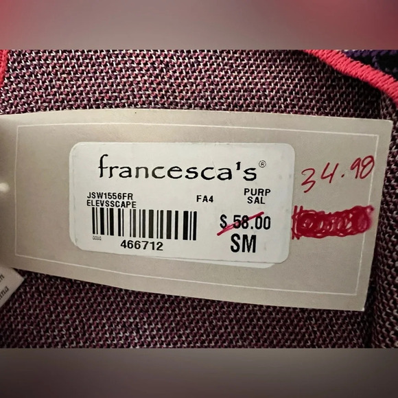 Miami Abstract Tribal Geometric Short Sleeve Dress Purple Small NWT - Picture 9 of 12